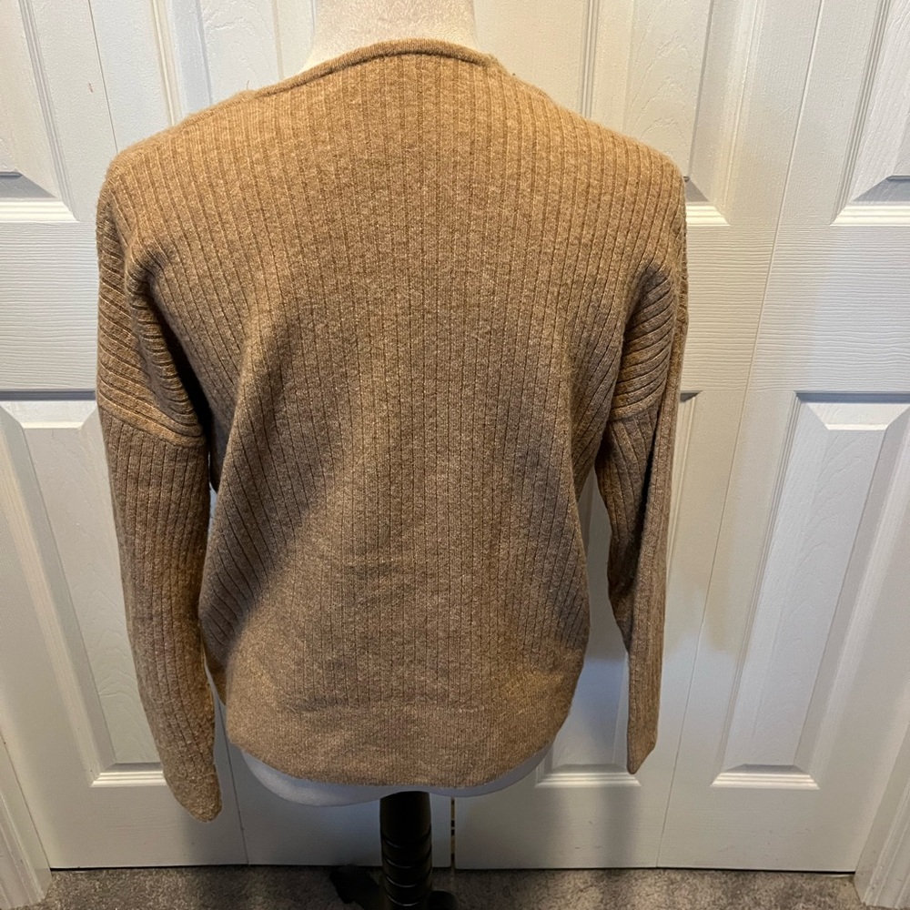 Madewell size S Oversized Women's Tan Button-Up Sweater - Picture 11 of 16